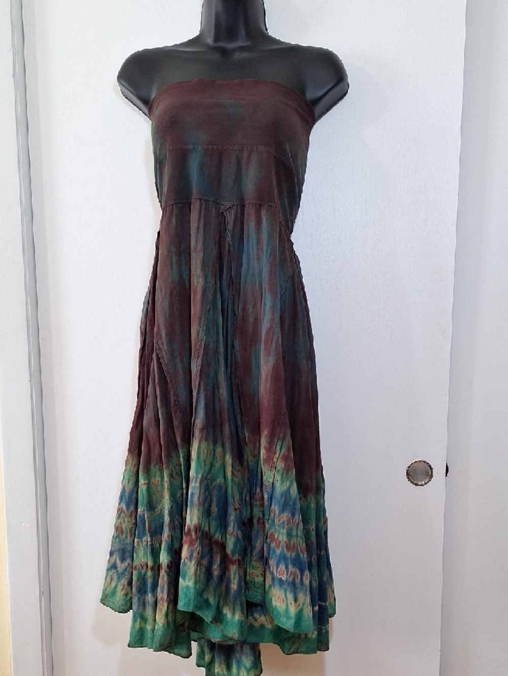 Solitaire Convertible Dress Skirt 1X 16 / 18 Plus Long Skirt Tie Dye - Picture 11 of 13